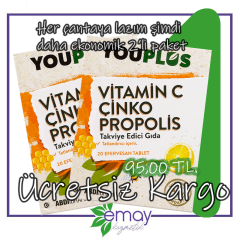 Youplus Vitamin C, Çinko, Propolis Efervesan Tablet Takviye Edici Gıda 2'li paket