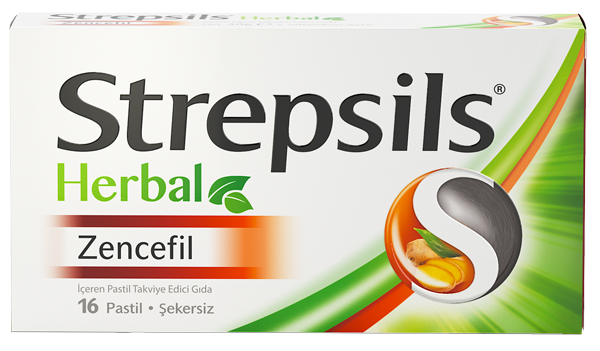 Strepsils Herbal Zencefil Boğaz Pastili 16 Adet