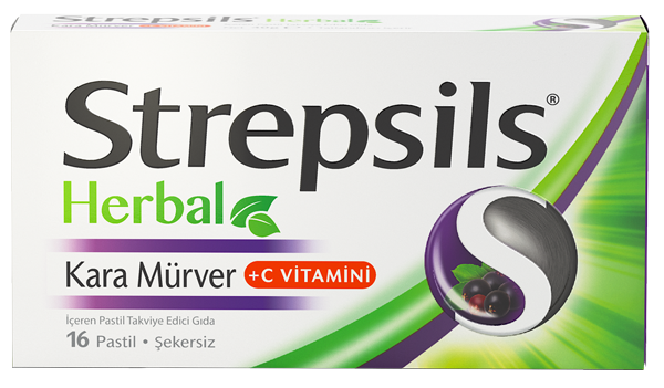 Strepsils Herbal Kara Mürver Boğaz Pastili 16 Adet