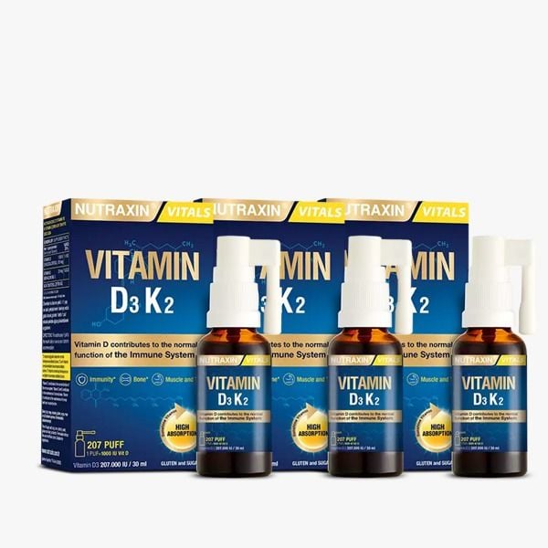 Nutraxin Vitamin D3K2 Sprey 30 ml 3 Adet