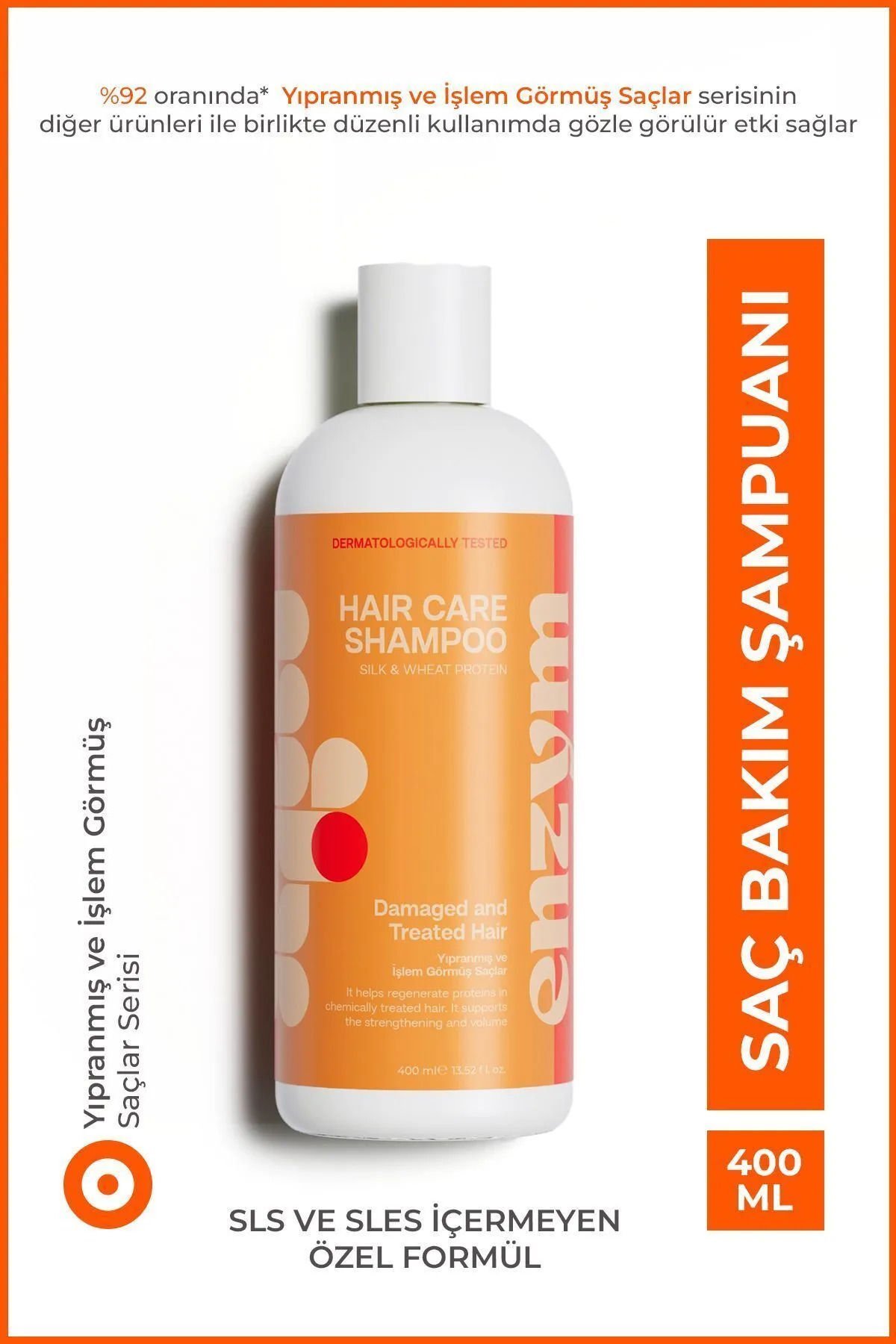 ENZYM COSMETICS Kuru, Yıpranmış Ve Işlem Görmüş Saçlar Için Saç Bakım Şampuanı 400 ml