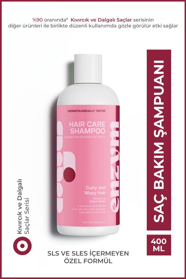 ENZYM COSMETICS Kıvırcık ve Dalgalı saçlar için Saç Bakım Şampuanı 400 ml (bukle belirginleştirici)