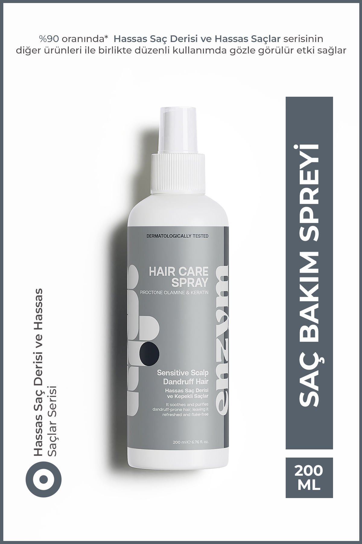 ENZYM COSMETICS Hassas Saç Derisi Ve Kepekli Saçlara Özel Kepek Önleyici Sprey 200 ml