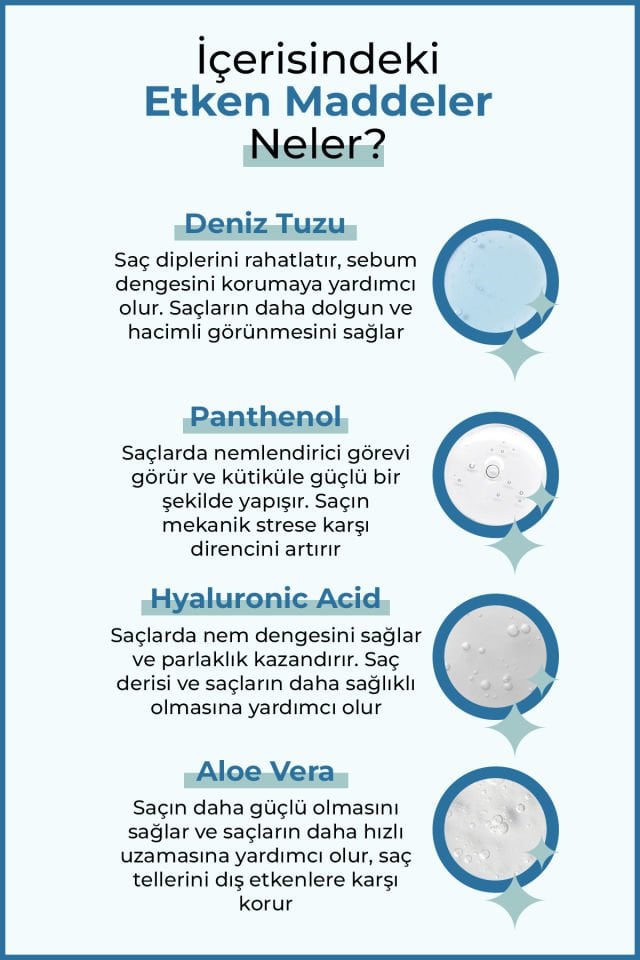 ENZYM COSMETICS Hacim Ve Dolgunluk Veren, Saç Şekillendirici Deniz Tuzu Saç Bakım Spreyi 200 ml