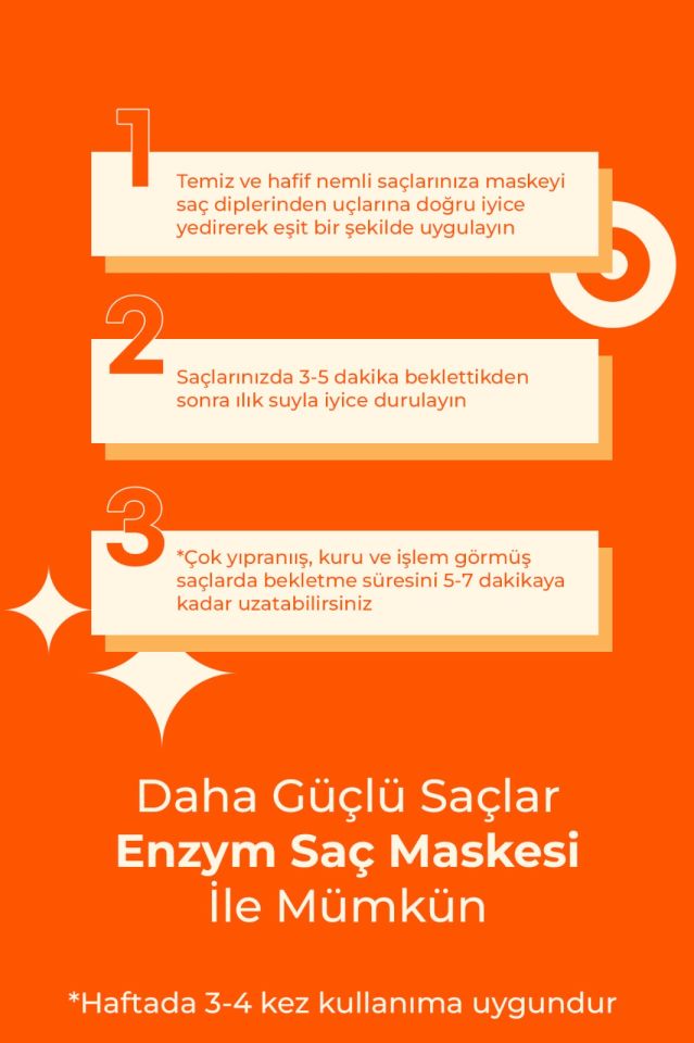 ENZYM COSMETICS Kuru, Yıpranmış Ve Işlem Görmüş Saçlar Için Saç Bakım Maskesi 250 ml