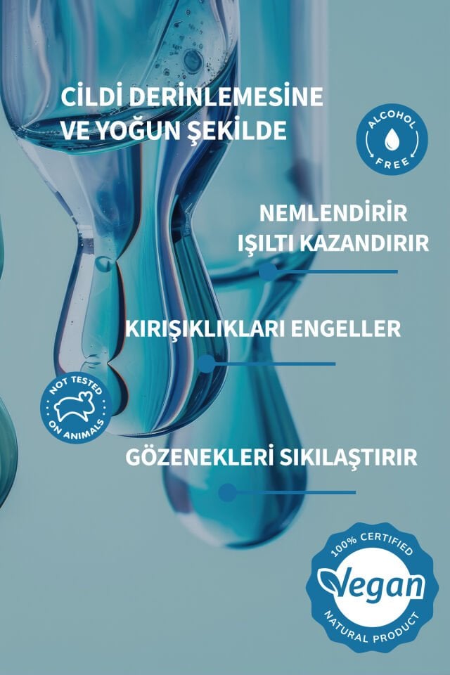 Lucille Yoğun Nemlendirici Hyalüronik Asit Serum - Niacinamide ve Kolajen İçerikli ( Vegan İçerik ) 30 Ml