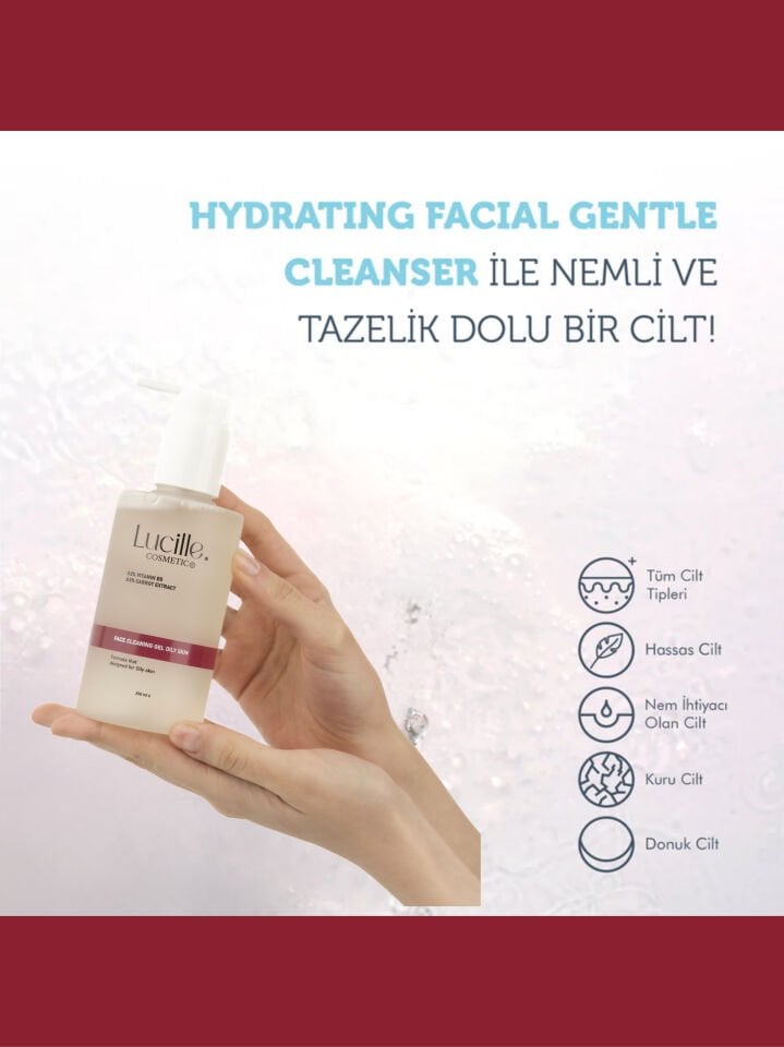 Lucille Yüz Yıkama Jeli Yağlı Ciltler İçin Özel -Vitamin B5 İçerikli ( Özel Vegan İçerik ) - 200 Ml
