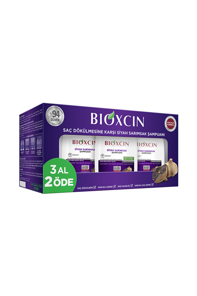 Bioxcin Siyah Sarımsaklı Şampuan 3'Lü